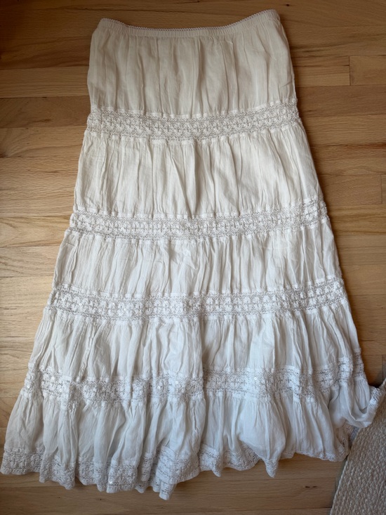 Dresses & Skirts - Vintage CB Established 1962 Cottage Core White Cotton Lace Crochet Midi Skirt M
